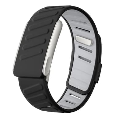 Rugged Comfort Silicone Wristband Compatible with WHOOP 5 | Whoop MG Band, Durable Soft Silicone Sports Loop Replacement Bands for Men Women with Metal Frame Connector (Black light gray, Whoop MG)