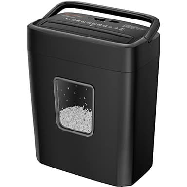 Bonsaii Micro-Cut Paper Shredder, 6-Sheet Capacity for Home and Office Use – Shreds Credit Cards, Staples, and Clips – Compact Design with Portable Handle and 16L Wastebasket (C261-D)