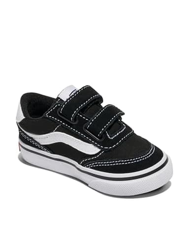 Vans Unisex Kids Brooklyn LS V Sneaker,Suede Canvas Black White, 9.5 UK Child