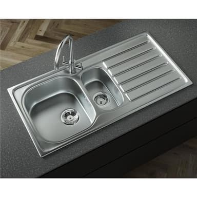 Liquida NR150SS 1.5 Bowl Reversible Inset Stainless Steel Kitchen Sink