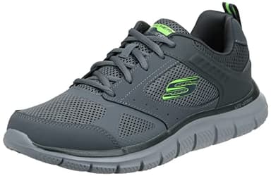 Skechers Men's Track-SYNTAC Sneaker, Charcoal Leather Mesh Trim, 11 UK