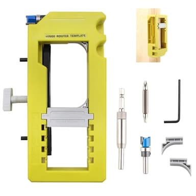 Divove Door Hinges Jig - Door Hinge Jig for Router, Door Hinge Mortise Installation Kit Template Fits 3”to 5” Length and 1/4” or 5/8” Thickness Door Hinge Jig for The Door