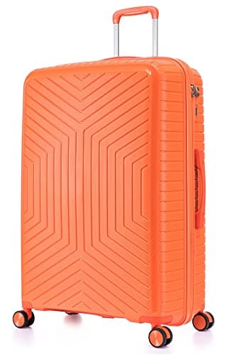 DK Luggage 24" Medium Hard Shell Polypropylene PP Suitcase 4 Wheel Spinner Luggage PP20 Orange