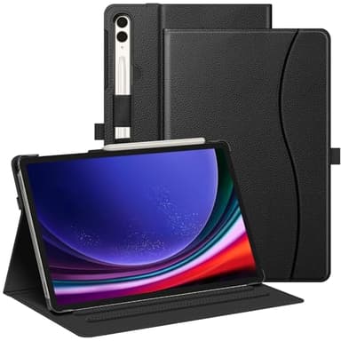 FINTIE Case for Samsung Galaxy Tab S10 Plus 2024/S9 Plus 2023 12.4 Inch, Multi-Angle Viewing Protective Cover with Pocket, Auto Sleep/Wake, Black