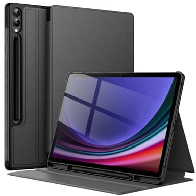 JETech Case for Samsung Galaxy Tab S10 Plus/Tab S9 Plus 12.4-Inch with S Pen Holder, Slim Folio Stand Protective Tablet Cover, Multi-Angle Viewing (Graphite Black)