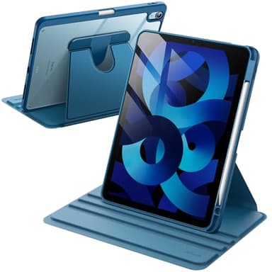 JETech Rotating Case ONLY for iPad Air 11-Inch M3/M2 (2025/2024), iPad Air 5/4 (2022/2020 5th/4th Generation 10.9-Inch), 360 Degree Rotation Protective Stand Cover Clear Back (Blue)