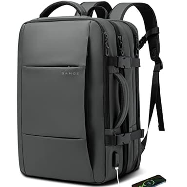 BANGE Travel Backpack,Flight Approved Carry On Backpack for International Travel Bag, Water Resistant Durable 17-inch Laptop Backpacks,Large Daypack Business Weekender Luggage Backpacks for Men Women