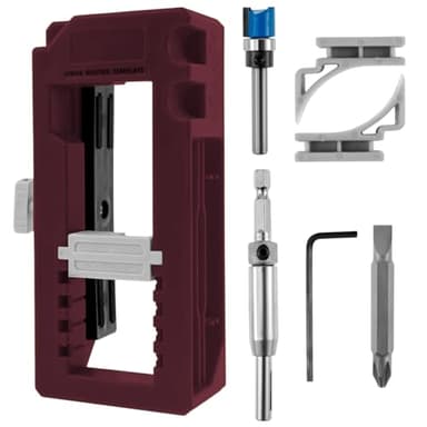 1 Set of Door Hinge Jig, Door Hinge Mortise Jig Kit, Sturdy Cabinet Door Hinge Installation Kit, Stable and Durable, Simple and Fast to Use, Widely Used, for Hinge Installation, Red