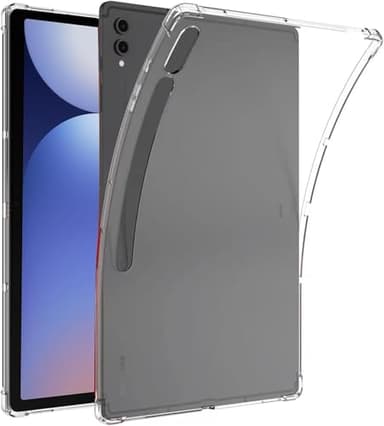World biz Clear Case for Samsung Galaxy Tab S10 Plus/Tab S9 Plus 12.4-Inch, Flexible Transparent Soft Bumper TPU Reinforced Corner, Shockproof Cover for Tab S10+/S9+ - Clear