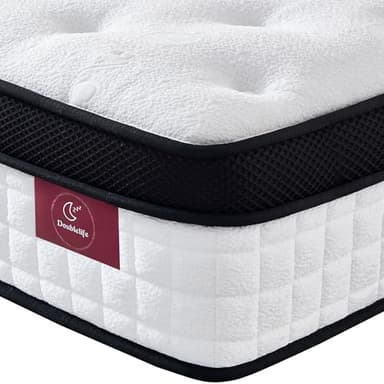 Doublelife Double Mattress 4FT6, 11 Inch Gel Memory Foam 9 Zone Mattress, Breathable Foam with Individually Pocket Spring, Motion Isolation, Edge Support(135x190x28cm)