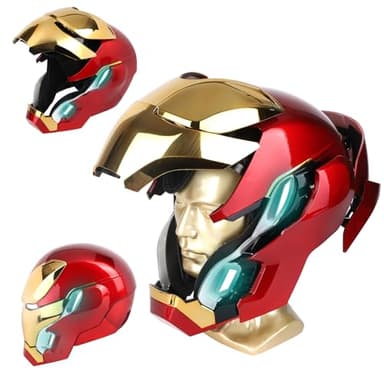 YONTYEQ Iron-Man MK 50 1:1 Wearable Helmet - Voice, Touch, and RC with LED Eyes, Realistic Sound Effects, Movable Back and Ear Panels, Perfect for Cosplay and Collectible Figures for Adults and Teens