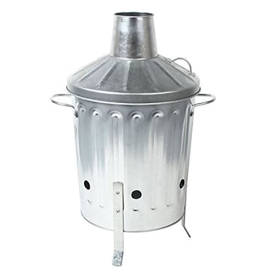 CrazyGadget® Small Medium Large Extra Large Galvanised Metal Incinerator Fire Burning Bin with Special Locking Lid (15 Litre)