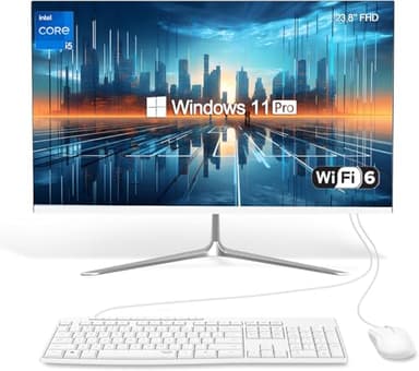 SZTPS 23.8" FHD All in One PC Desktop Computer,i5-12450H 8 core Processor,16 GB RAM,256 GB SSD,WiFi,Bluetooth WiredKeyboard & Mouse,Windows 11 Pro PC (Flat panel)