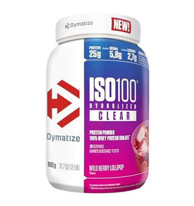 Dymatize ISO 100 Hydrolized Clear Wild Berry Lollipop 900g Whey Protein Powder