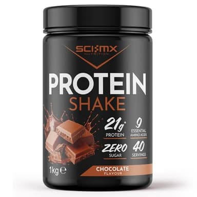 SCI-MX Protein Shake • Chocolate Flavour • 1kg • 21g Protein per Serving • Vegan Protein Powder Made from Soy Isolate • Zero Sugar • 9 Essential Amino Acids • Plant-Based Formula