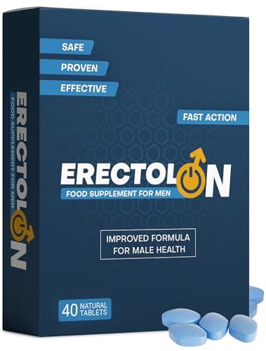 ERECTOLON | Pills for Men UK | Blue 40 Stamina & Energy Tablets for Men | Fast-Acting Tribulus Terrestris Herbal Supplements for Enhanced Performance & Stamina | Korean Ginseng | Long-Lasting Results