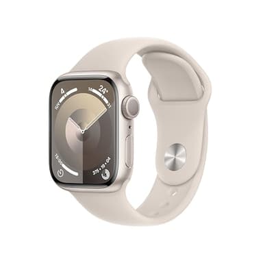 Apple Watch Series 9 [GPS, 41mm] - Starlight Aluminum Case with Starlight Sport Band, M/L (Renewed)