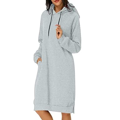 Hoodie Dresses for Women UK Oversized,Sweater Dresses for Women Blouses Slim Phase 8 Dresses for Women UK Long Jumper Dress Sale Clearance Grey