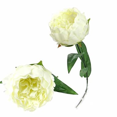 Single Large Peony - Artificial Silk Flowers Craft Shabby Chic Vintage[Ivory]