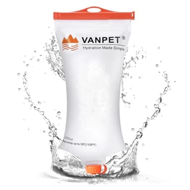 VANPET Upgrade Water Bag 2L Compatible with Sawyer Squeeze Water Filter, Durable TPU Material, BPA & PVC Free Squeeze Pouch, Collapsible Hydration Canteens for Camping Hiking Cycling (2L)