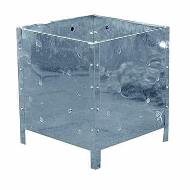 Vision4ever 1x Square Galvanized Steel Garden Waste Incinerator Fire Bin Useful For Garden and Outdoor