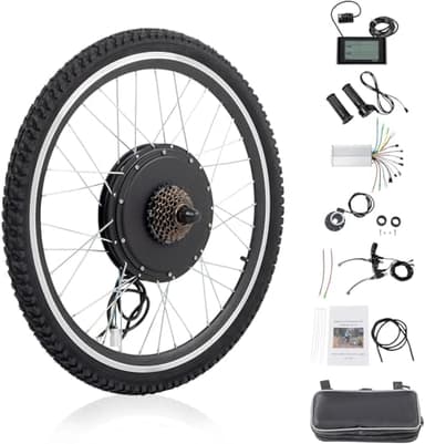 LALAHO Electric Bike Conversion Kit, 48V 500W Ebike Conversion Kit, 26" E-Bike Conversion Kits with PAS, LCD Display, Aluminum Alloy Frame and Gearless Hub Motor(Rear Wheel w/Flywheel)