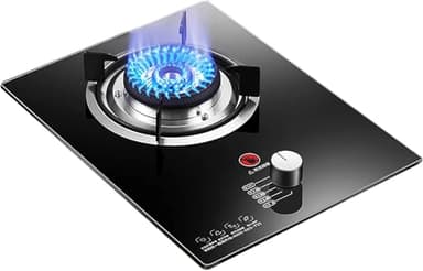 VUIKLCty Gas Cooker gas hob Built-in Gas Hob 33CM Black Glass Home Kitchen Gas Cooker， With 5.2KW Burners & Flame Failure ProtectionPropane Cooktops For Kitchen(NG)