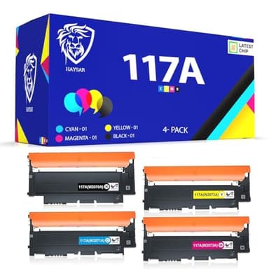 Replacement Compatible With HP 117A 4-Colour Black Cyan Magenta Yellow Toner Cartridges For HP Colour Laser 150 150a 150nw MFP 178nw 178nwg 179fng 179fnw 179fwg W2070A W2071A W2072A W2073A