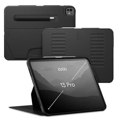 ZUGU CASE for iPad Pro 13 Inch Case (M4 / M5) 2024/2025 - Ultra Slim Protective Cover - Wireless Apple Pencil Charging - Convenient 10-angle Magnetic Stand & Auto Sleep/Wake [ Black ]