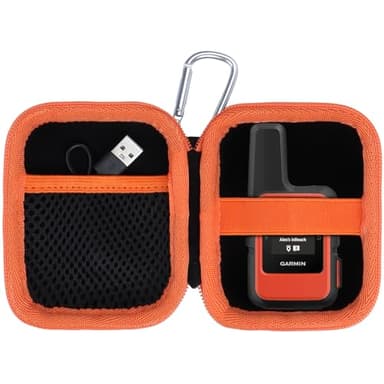 Lebakort Hard Case Compatible with Garmin inReach Mini 2 / inReach Mini Lightweight Compact Satellite Communicator Hiking Handheld 010-02602-00/010-02602-01/010-01879-00 (Black + Orange Case)