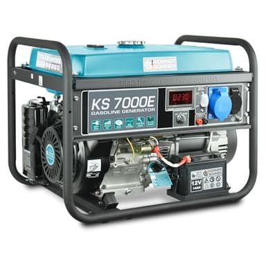 Petrol electric generator KS 7000E, power generator 5000W, manual/electric start, AVR, low oil level indicator, overload and short circuit protection,copper winding