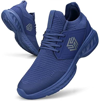 Giniros Mens Trainers Running Shoes Lightweight Walking Sport Athletic Gym Fitness Fashion Sneakers Training Casual Comfortable Breathable Flat Mesh Slip on Arch Support Tennis Shoes Outdoor Jogging