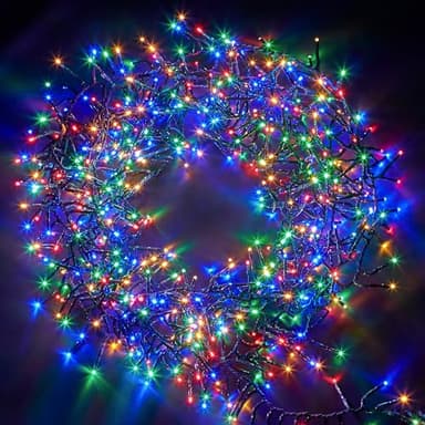 NETTA Christmas Tree Lights Cluster Lights 2000 LED - 8 Hours On Timer, 8 Light Modes, Plug in, Waterproof Indoor & Outdoor Use – 2000 LED / 24m Lit Length, Multi-Colour