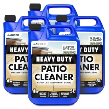 Jarder Heavy Duty Patio Cleaner 4 x 5L – Heavy Duty Formula - Deep Cleans Dirt, Mould, Grime, Black Spots and More - Rejuvenates Tired Patios - 160sqm Coverage