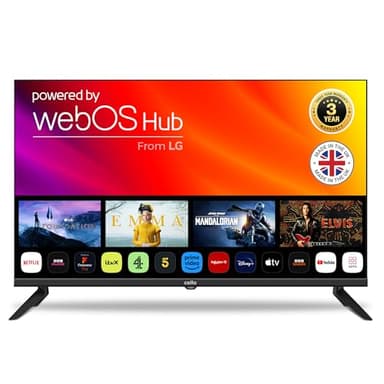 Cello Frameless 32 inch Smart LED TV Ultrafast WebOS with Freeview and Freesat HD Netflix Prime Video Bluetooth 3 HDMI USB Made in the UK Ideal for Bedrooms