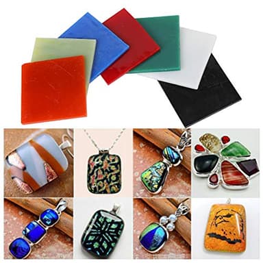 Fusing Glass for Microwave Kiln, 7 Colors Square Glass Sheet for Microwave Kiln Fusing Supply DIY Jewelry Making Accessories