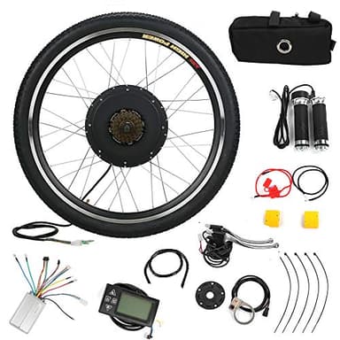 NAIMP 48V 1000W 26'' Electric Bike Conversion Kit, Rear Wheel Bicycle Motor E-Bike Kit LCD Display &5-level Smart Pedal Assistance, 5 Mode PAS Cycling Hub, Widened Tires, Black