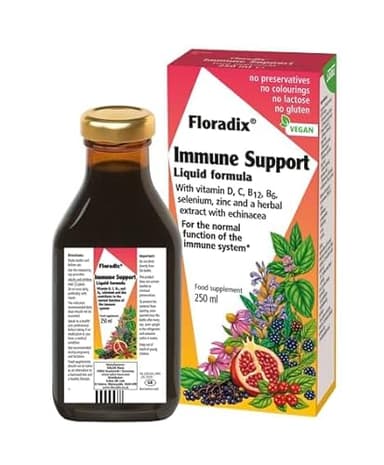 Immune Support Supplement, 250ml, with Vitamin D, C, B12, B6 and Zinc, Vegan Friendly Liquid Formula