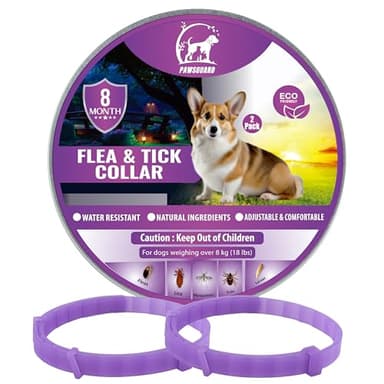 Dog Repellent Treatment, 2 Pack Repellent Collar, Adjustable for Small Medium Large Dogs, Natural Waterproof Design (2 Pack Purple)