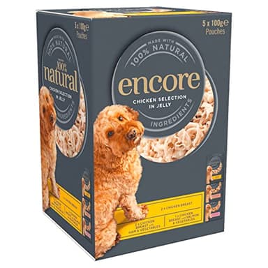 Encore 100% Natural Dog Food Pouch, Deluxe Collection Jelly, 5x100g