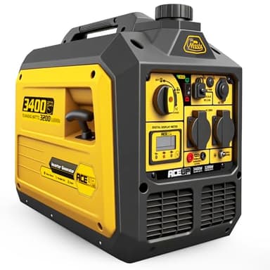Aceup Energy 3400 Watt Portable Inverter Generator, Petrol Powered Generator Silent for Home, Camping, RV, EURO-V, CE