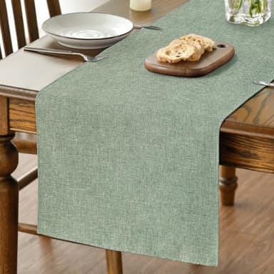 Artoid Mode Sage Green Summer Table Runner, Seasonal Fall Winter Machine Washable Kitchen Dining Table Decoration for Home Party Decor 40x180 cm