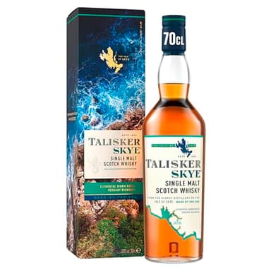 Talisker Skye Single Malt Scotch Whisky | 45.8% vol | 70cl; Flavour - none, (Packing May Vary)