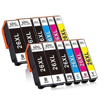 KING OF FLASH 26XL Ink Cartridges Replacement for Epson 26XL Compatible with Epson Expression Premium XP-510 XP-520 XP-600 XP-605 XP-610 XP-615 XP-620 XP-625 XP-700 XP-710 XP-720 XP-800 XP-810 XP-820