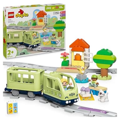 LEGO DUPLO Interactive Adventure Train Set - Toddler Learning Toy for 2+ Year Old Boys & Girls - incl. 14 Track Pieces, Action Bricks with Sound and 4 Figures - Gift Idea - 10427