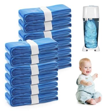 12 Pack Nappy Bin Refill, 4.5m Diaper Pail Disposal Bags Odour-Free Nappy Bin Liners Compatible with Tommee Tippee, Angelcare, Diaper Genie, Twist & Click for Nursery and Travel