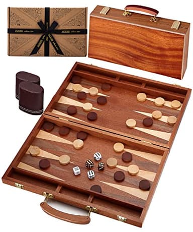 Jaques of London Backgammon Set | 15 inch | Mahogany Backgammon | Backgammon Sets Luxury | Backgammon Set for Adults | Since 1795