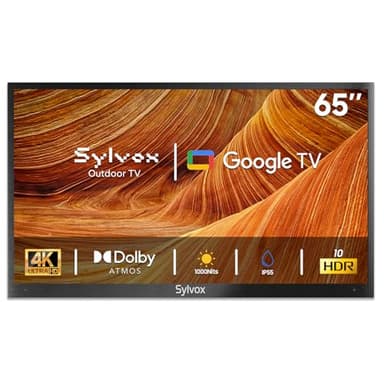 SYLVOX Outdoor TV, 65 Inch Smart TV 4K UHD 1000 Nit Brightness, Waterproof Outdoor Television for Partial Sun, Ideal for Patio Backyard, Works with Google Assistant, Screen Cast (2024, Deck Pro 2.0)