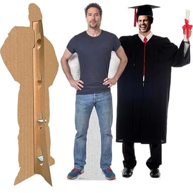 Personalized Life Size Cardboard Cutouts with Stand, 1-8 ft, High Resolution Human Stand Up Cardboard Cutout, Perfect for Wedding, Graduation, Birthday