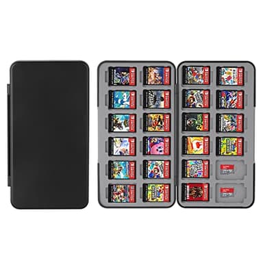 Vicloon Game Card Case Switch for Nintendo Switch, Game Card Holder Game Storage with 24 Cartridge Slots, Switch Game Holder case for Switch Game Card & SD Card Storage for Travel Carrying Case（Black）